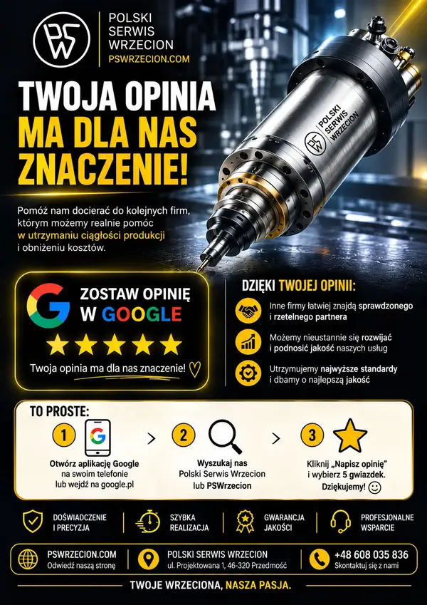 Grafika PSW v poľštine: „Váš názor je pre nás dôležitý!“ s návodom, ako napísať recenziu na Googli